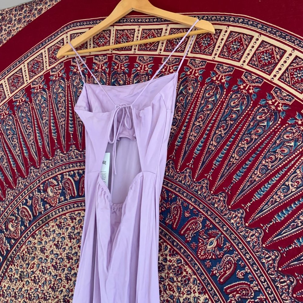 NWT Djerf Avenue Dream Dress Maxi Iris Purple Silk-Like Size Medium - Picture 9 of 16